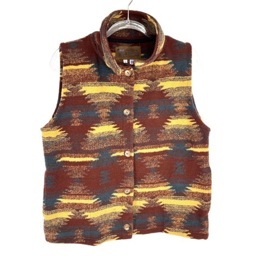 Bear‎ Ridge Outfitters Fleece Vest Aztec Tribal Print Large Outdoor Cabincore